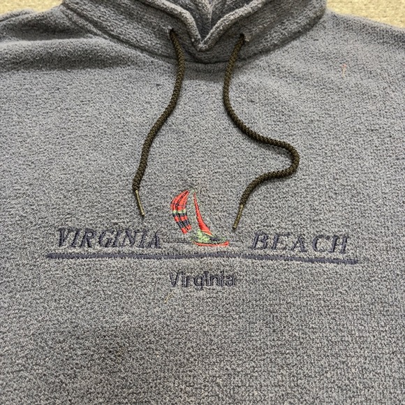 Vintage Virginia Beach 1/4 Navy Sweater USA - Picture 3 of 9